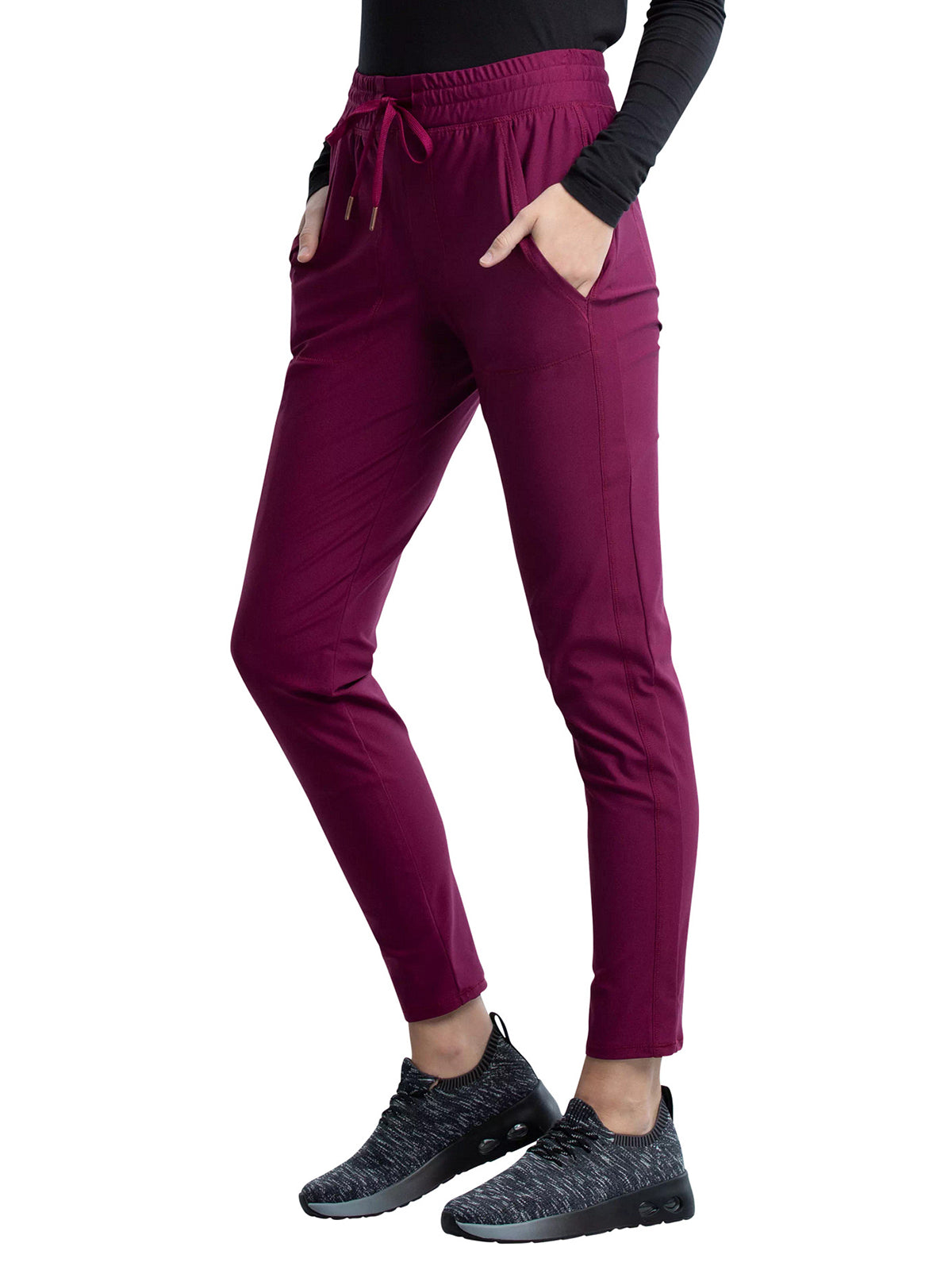 Women's 5 Pocket Tapered Leg Pant - CK095 - Wine