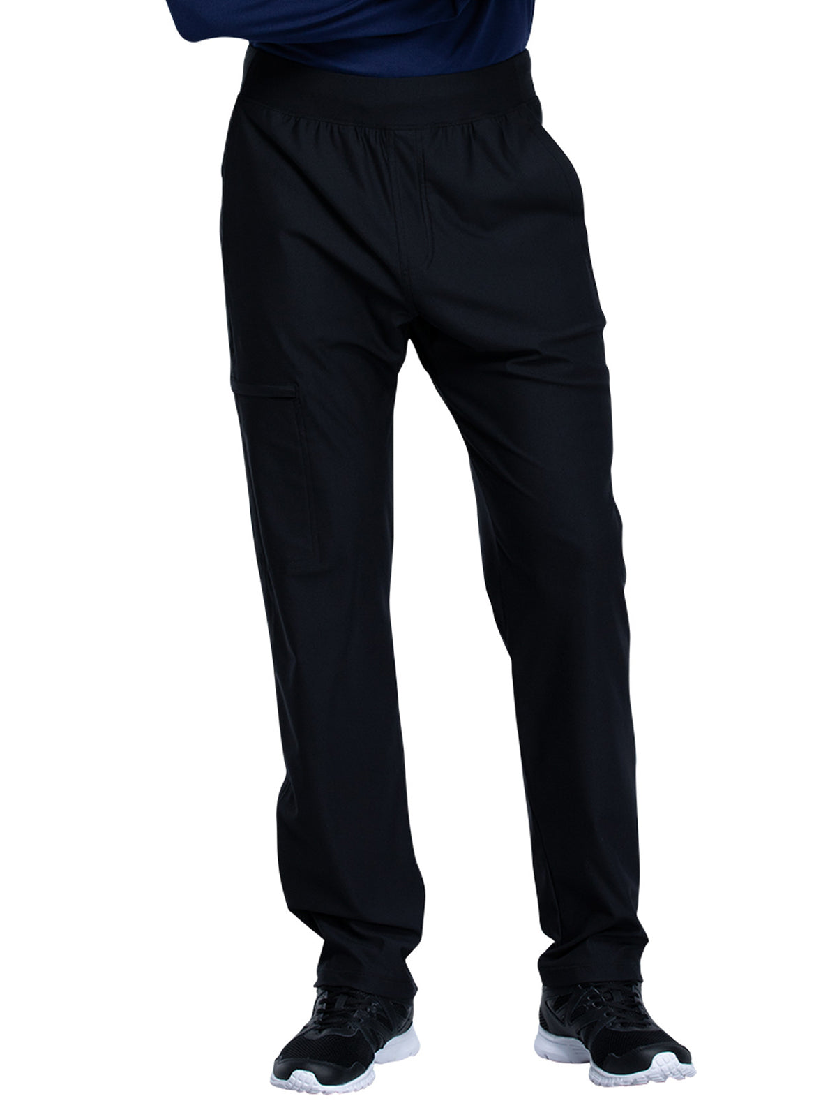 Men's Faux Front Fly Tapered Leg Pull-on Pant - CK185 - Black