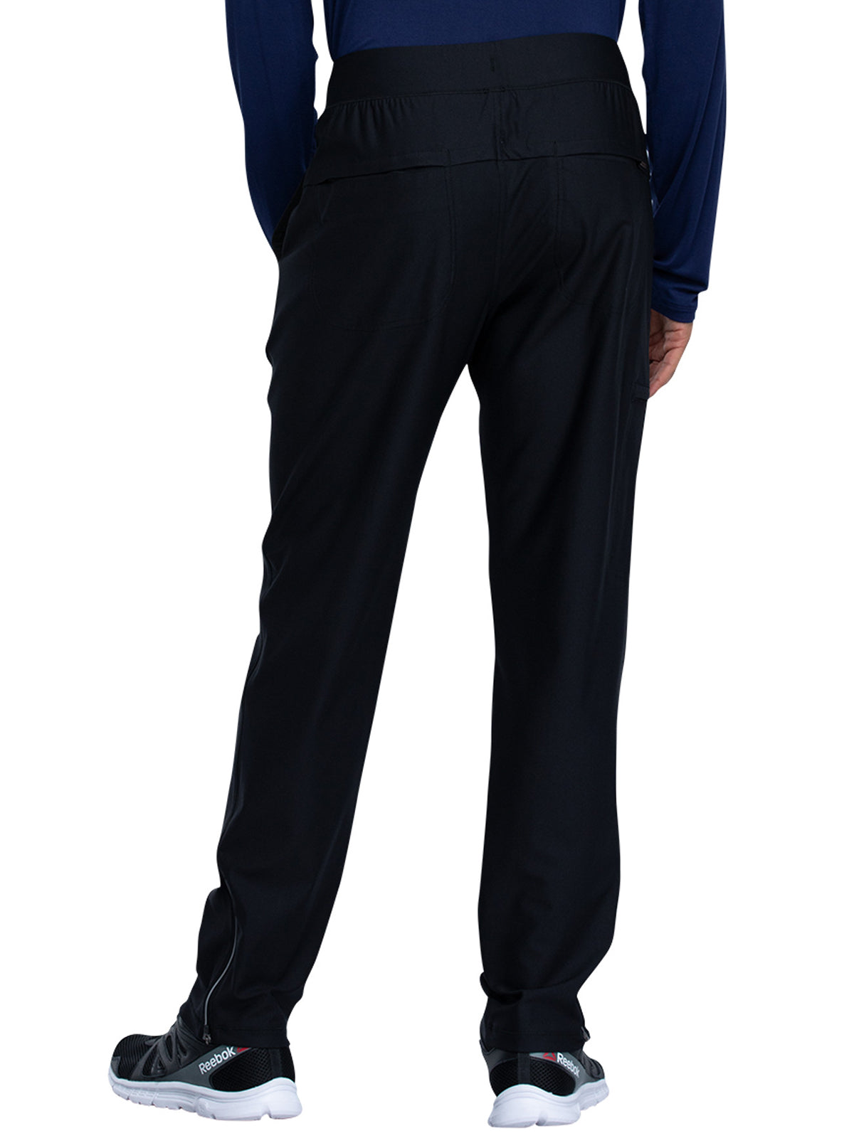 Men's Faux Front Fly Tapered Leg Pull-on Pant - CK185 - Black