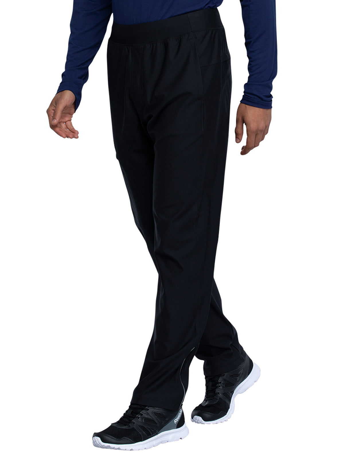 Men's Faux Front Fly Tapered Leg Pull-on Pant - CK185 - Black