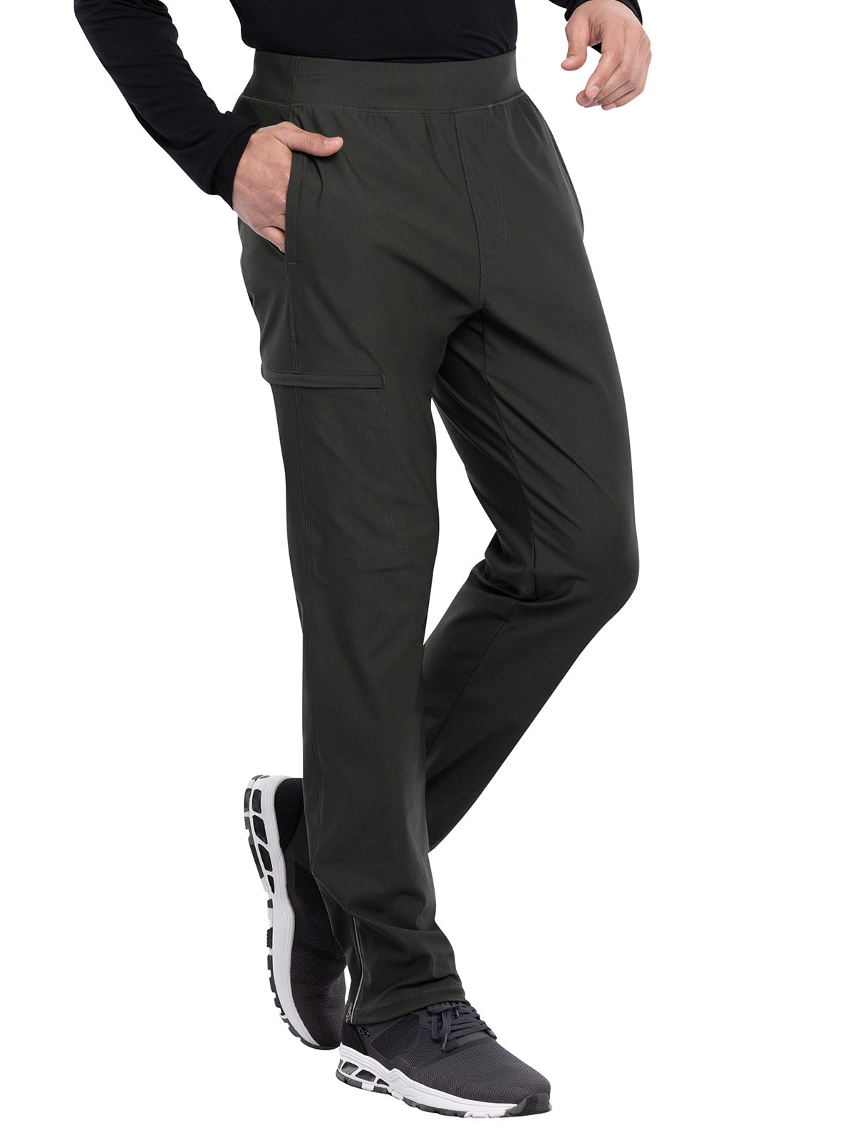 Men's Faux Front Fly Tapered Leg Pull-on Pant - CK185 - Olive Branch
