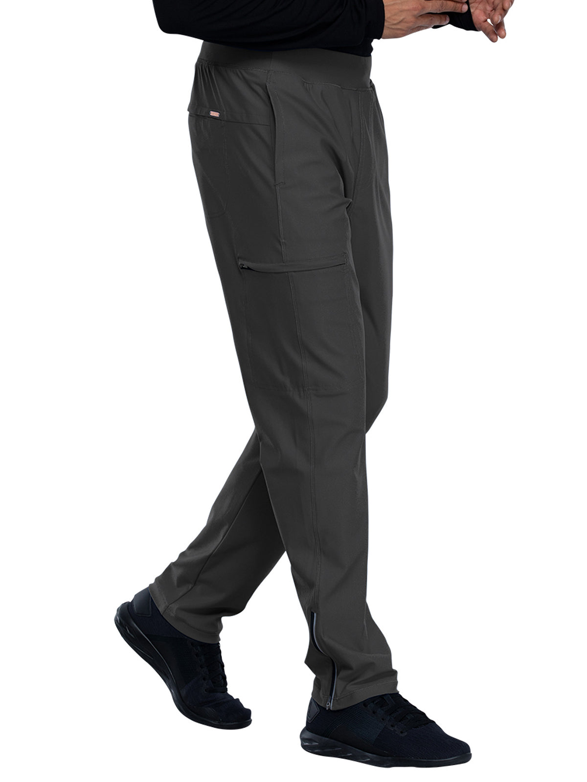 Men's Faux Front Fly Tapered Leg Pull-on Pant - CK185 - Pewter