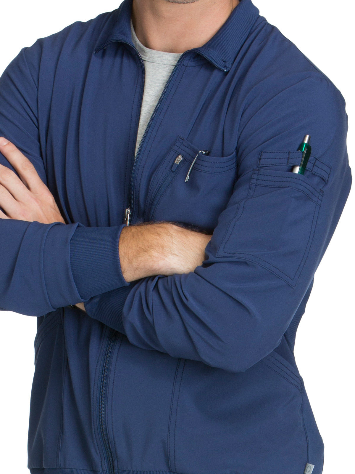 Men's 5-Pocket Zip Front Jacket - CK305A - Navy