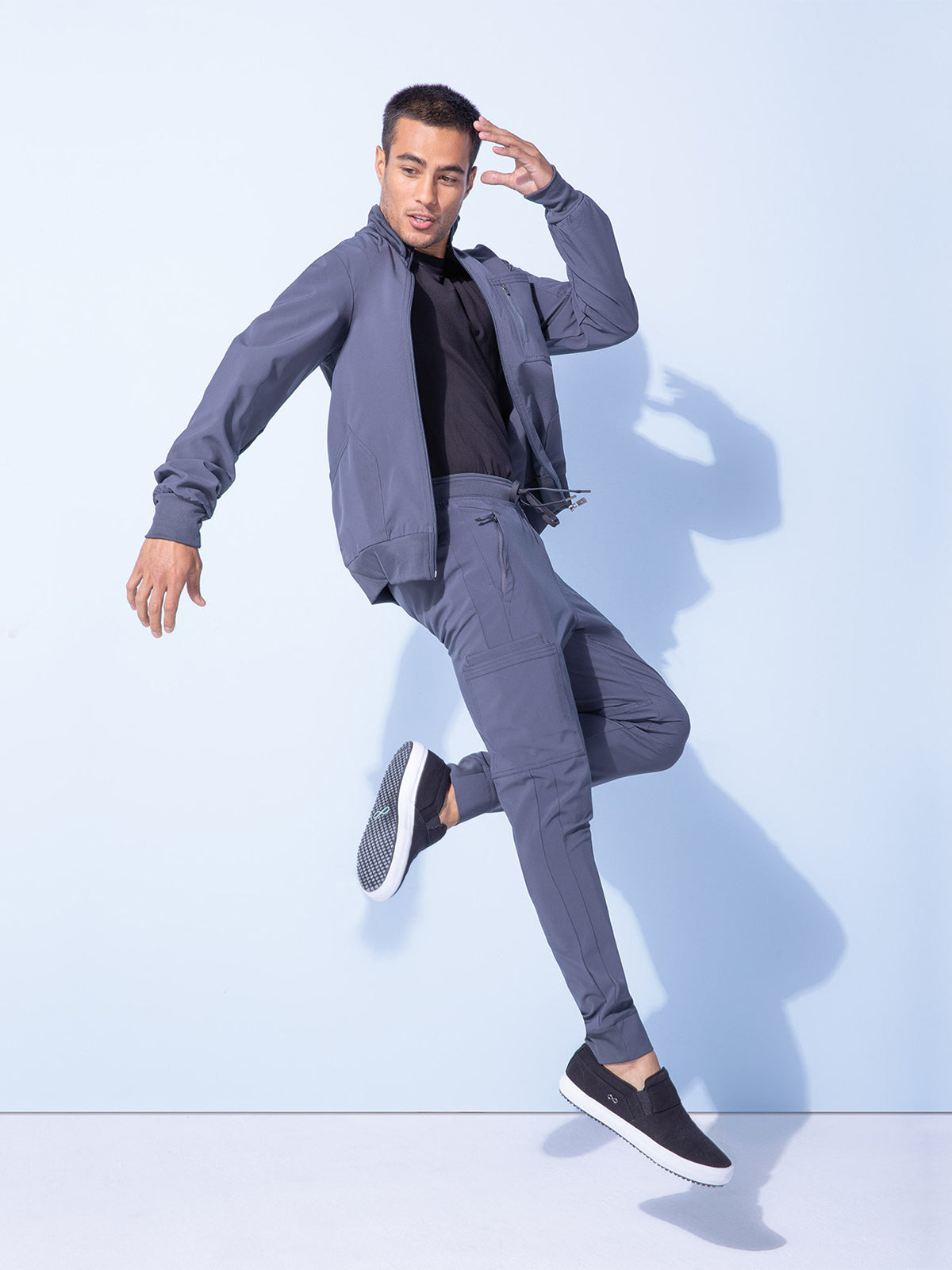 Men's 5-Pocket Zip Front Jacket - CK305A - Pewter