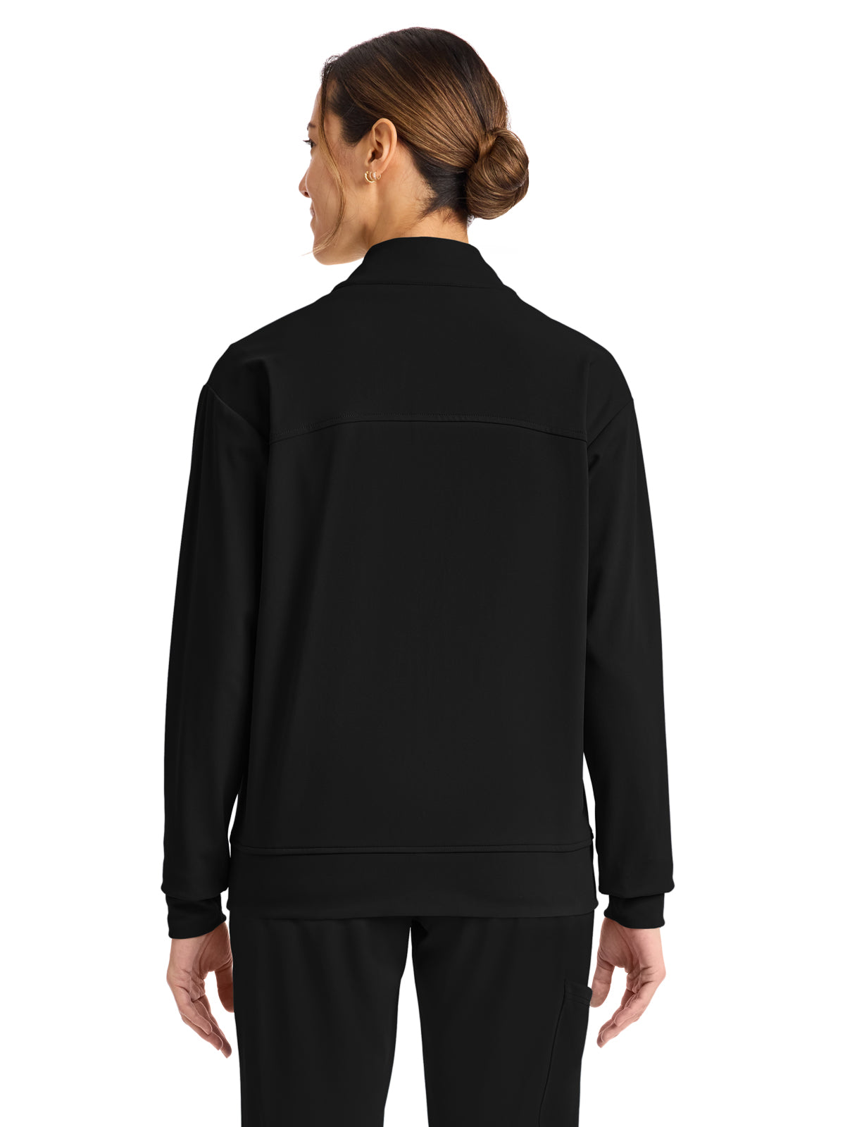 Women's 2-Pocket Warm-Up Jacket - CK353 - Black