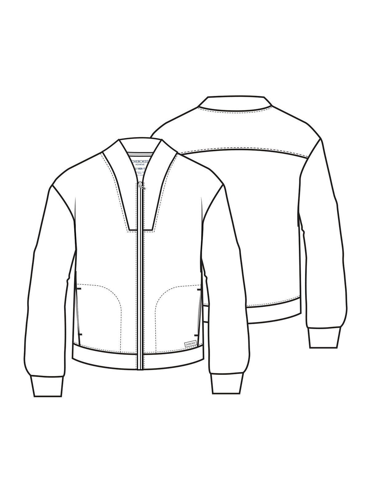 Women's 2-Pocket Warm-Up Jacket - CK353 - Black