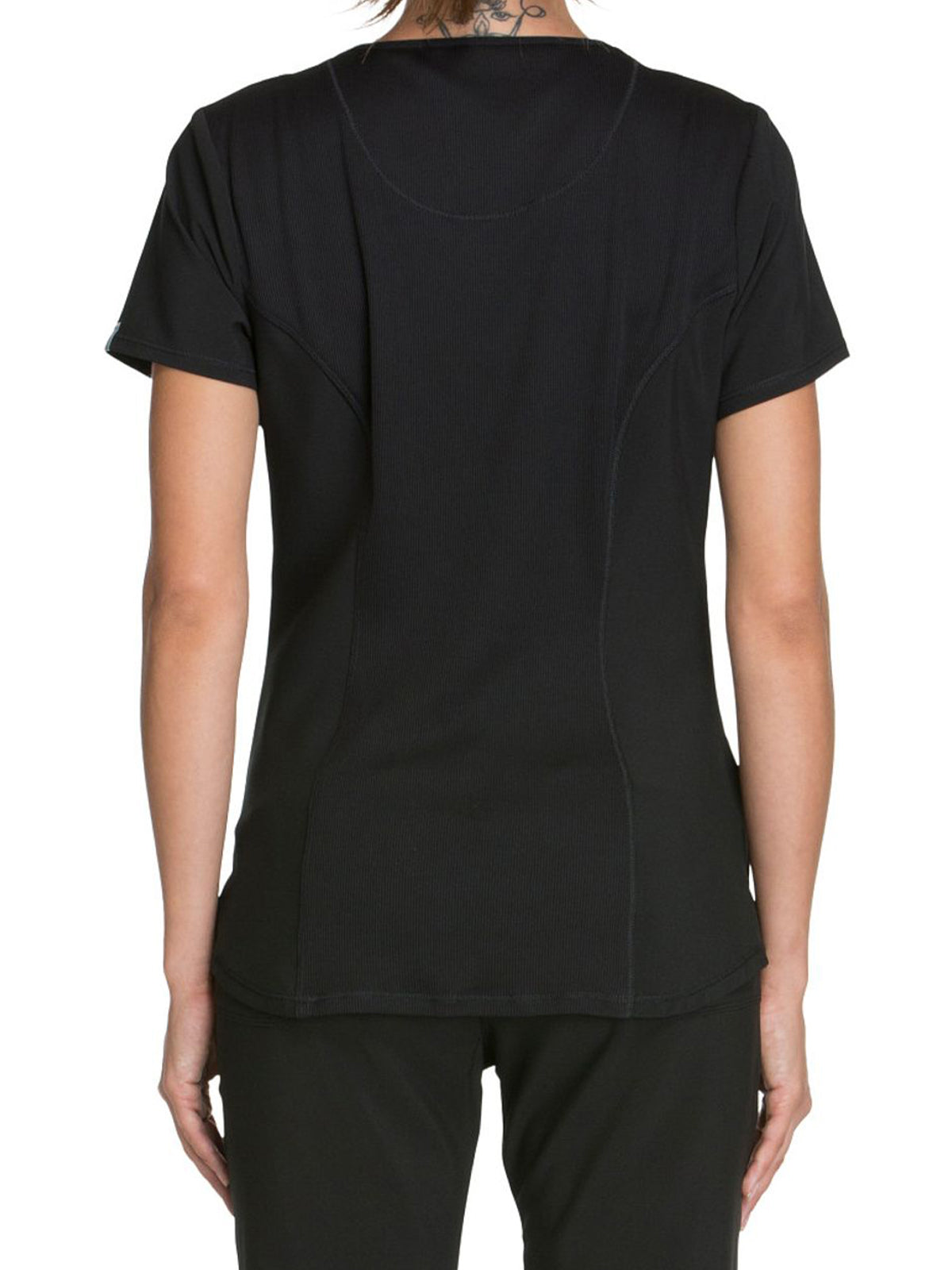 Women's 3-Pocket V-Neck Top - CK623A - Black