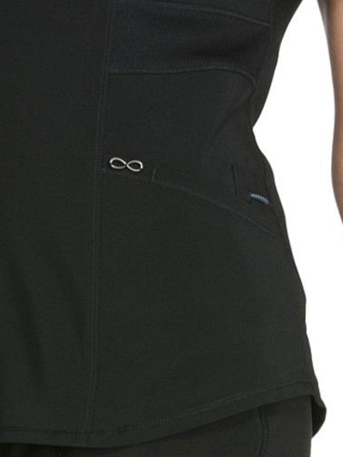 Women's 3-Pocket V-Neck Top - CK623A - Black