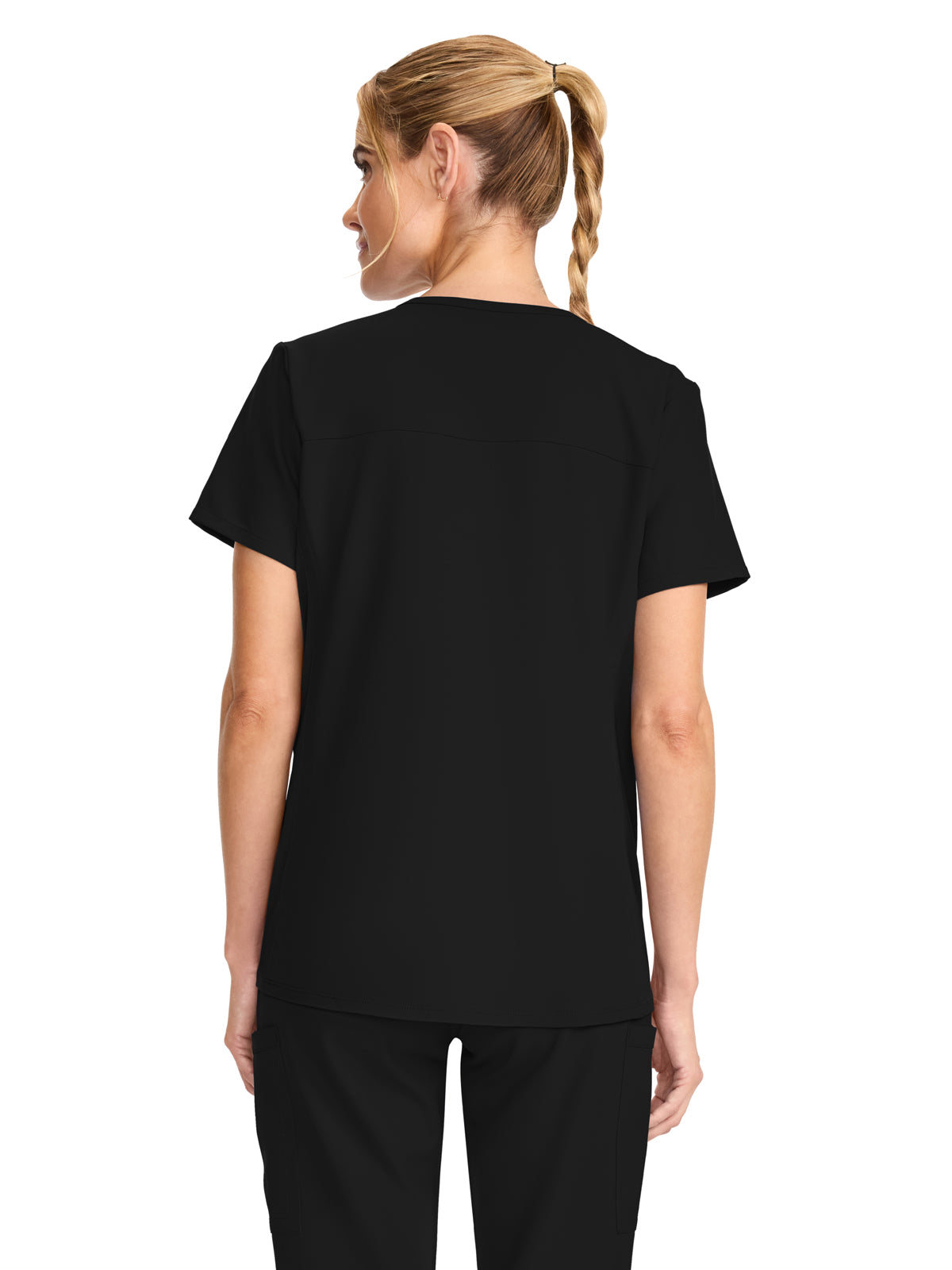 Women's 2-Pocket Maternity V-Neck Top - CK701A - Black