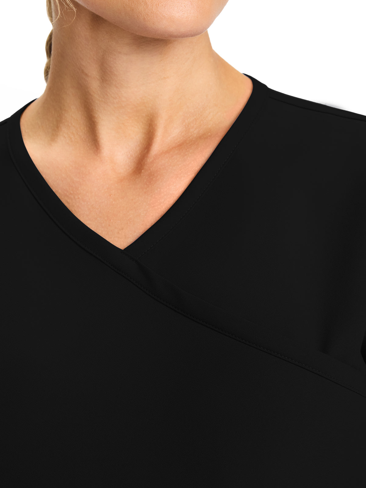 Women's 2-Pocket Maternity V-Neck Top - CK701A - Black