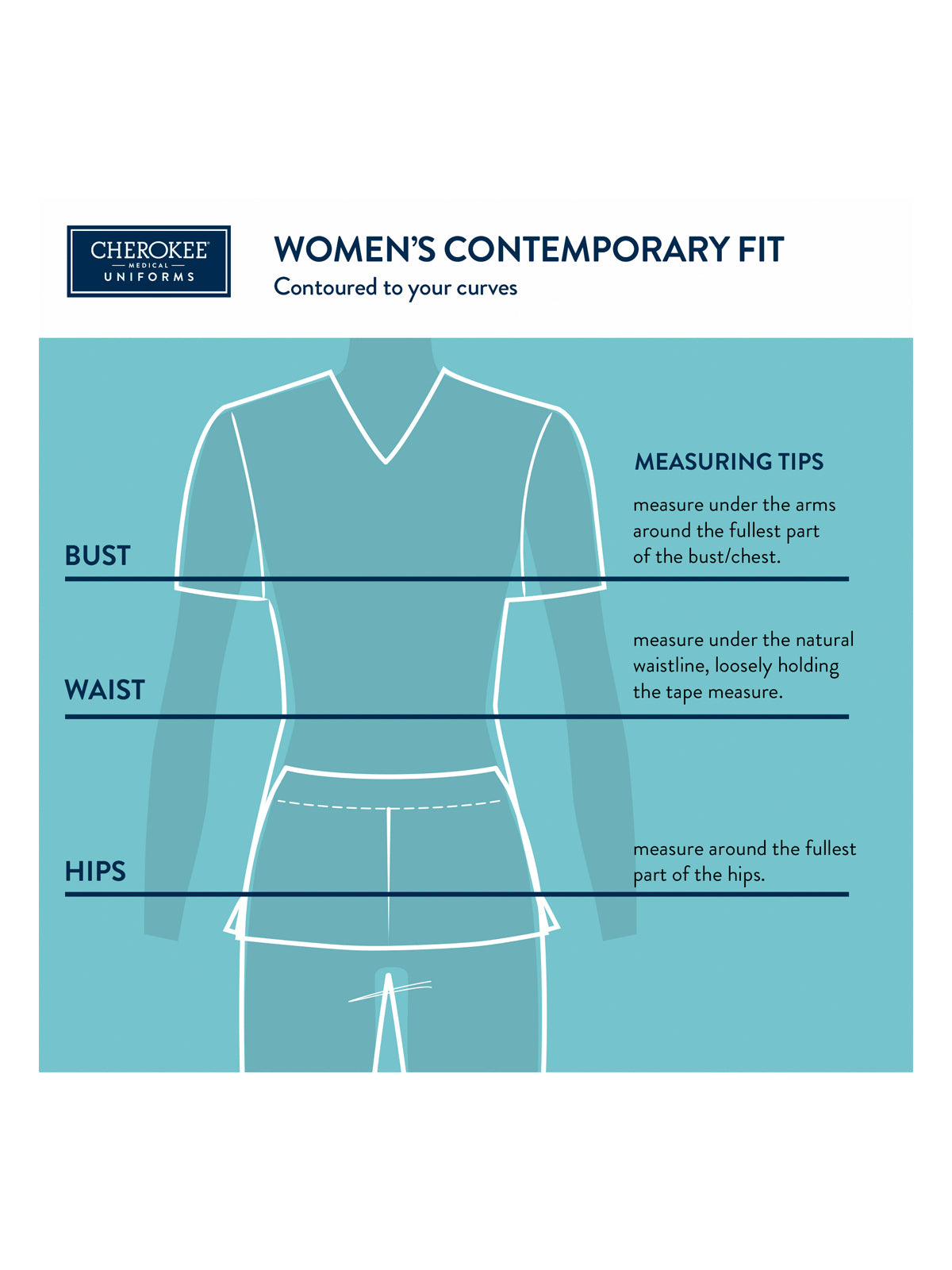 Women's 2-Pocket V-Neck Top - CK865A - Navy
