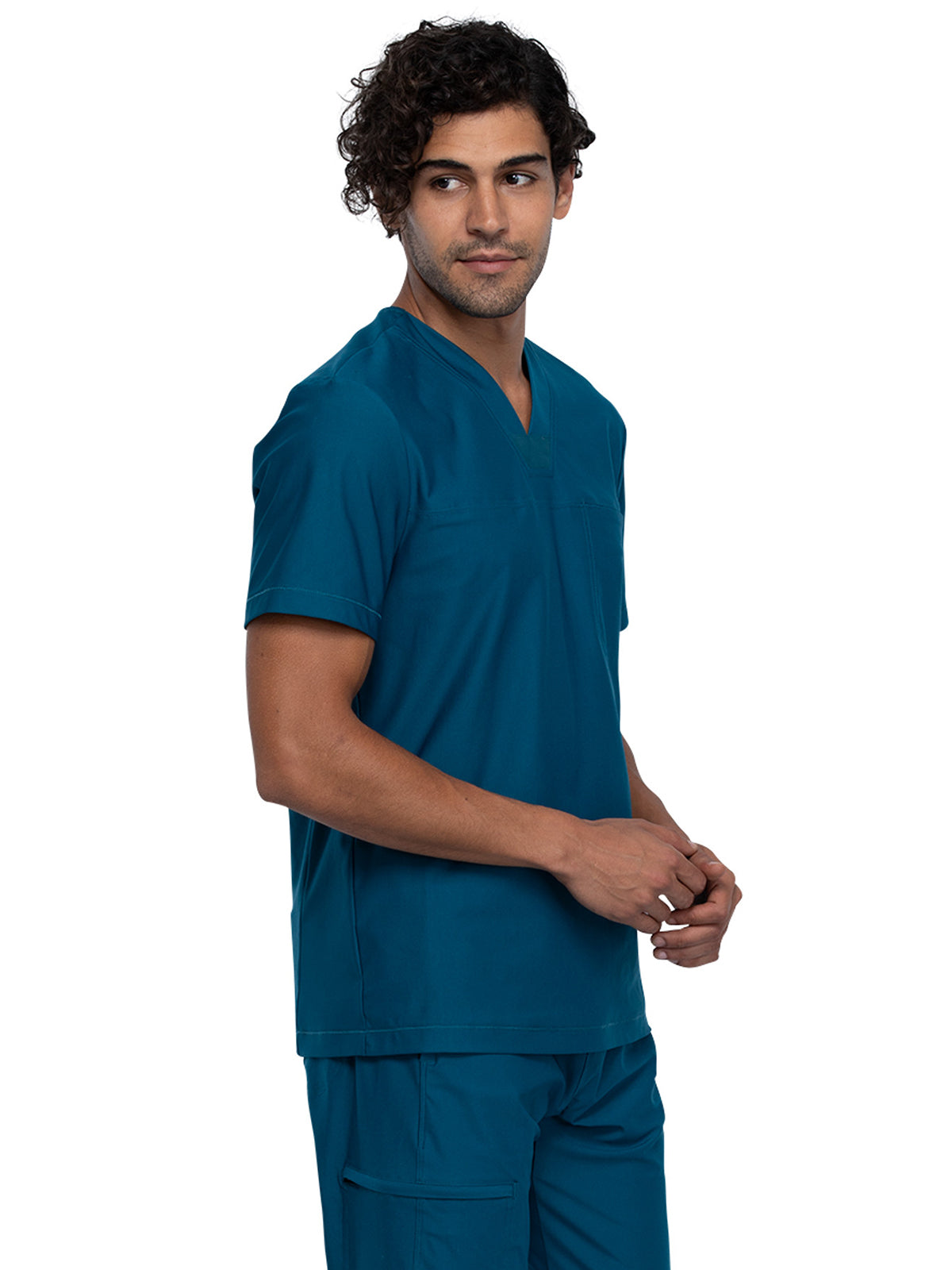 Men's Contouring Tuckable V-Neck Top - CK885 - Ciel Blue