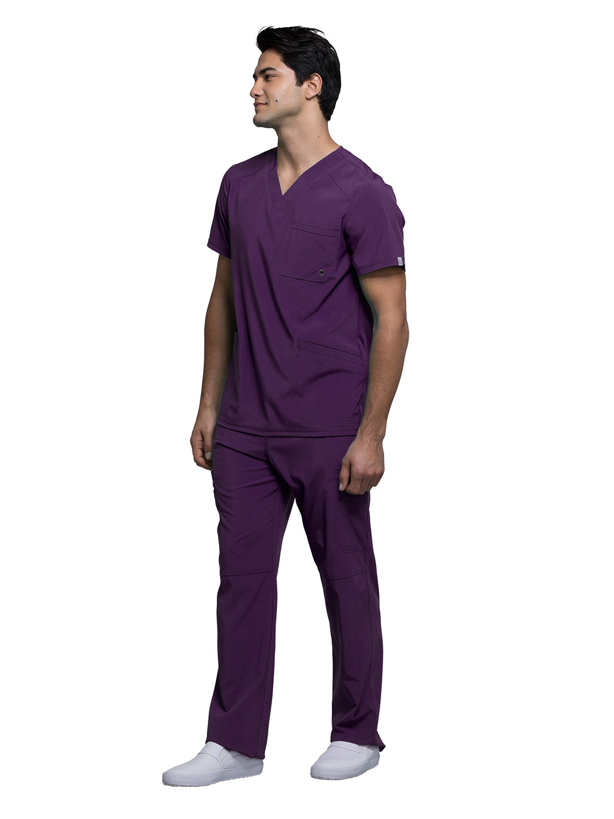 Men's Three-Pocket V-Neck Top - CK900A - Eggplant
