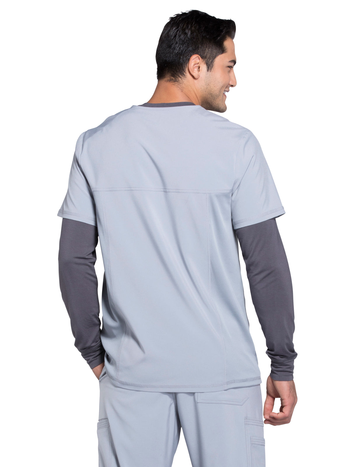 Men's Three-Pocket V-Neck Top - CK900A - Grey