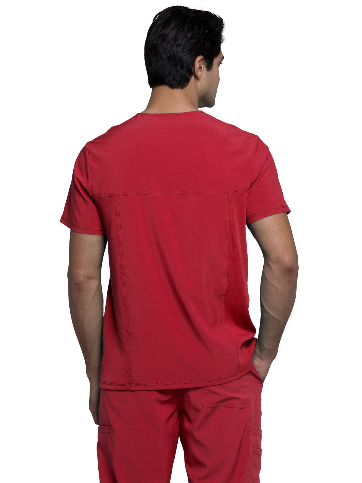 Men's Three-Pocket V-Neck Top - CK900A - Red