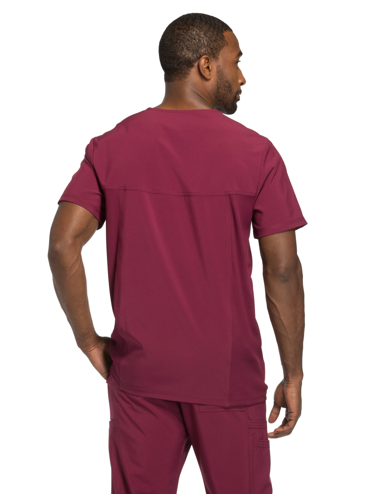 Men's Three-Pocket V-Neck Top - CK900A - Wine