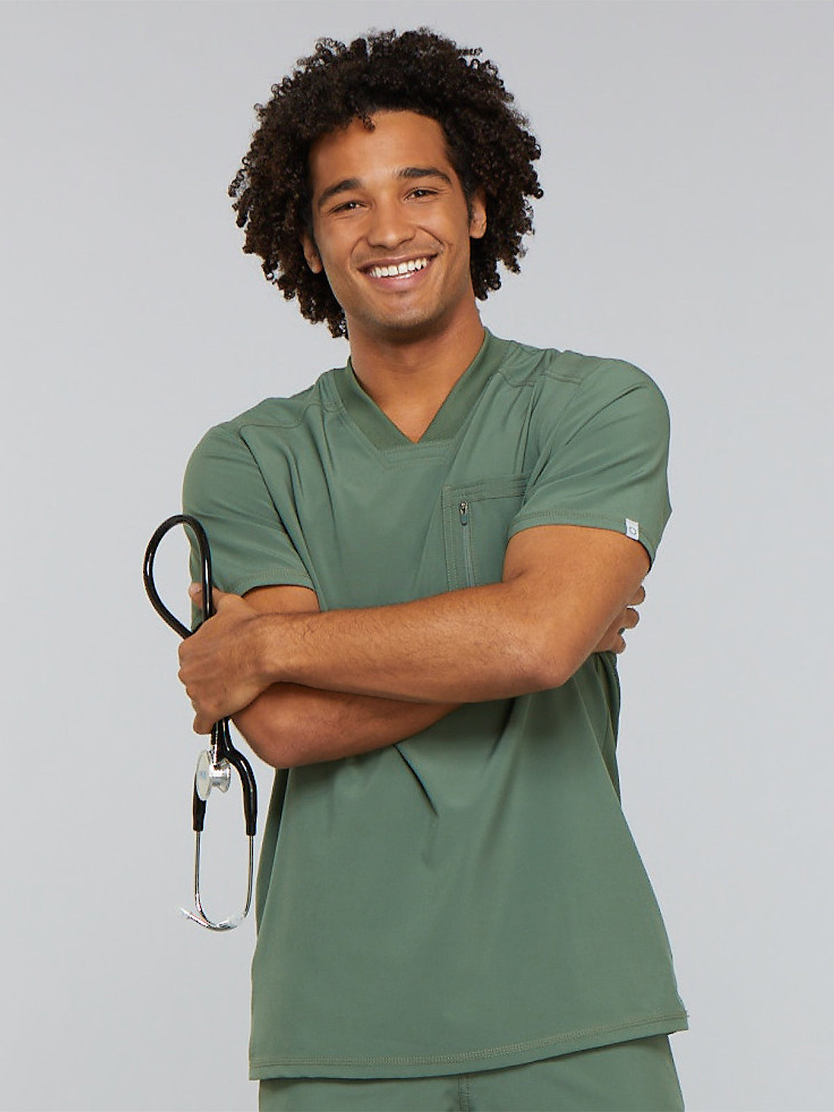 Men's Tuckable V-Neck Top - CK910A - Olive