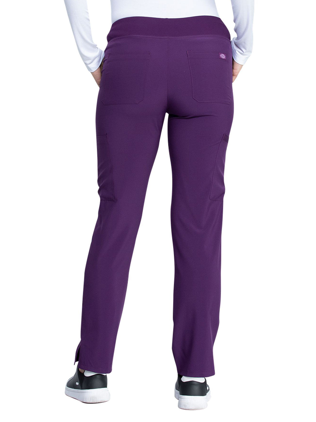 Women's Natural Rise Tapered Leg Pull-On Pant - DK005 - Eggplant