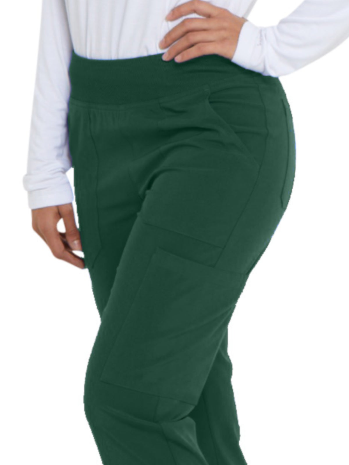 Women's Natural Rise Tapered Leg Pull-On Pant - DK005 - Hunter Green