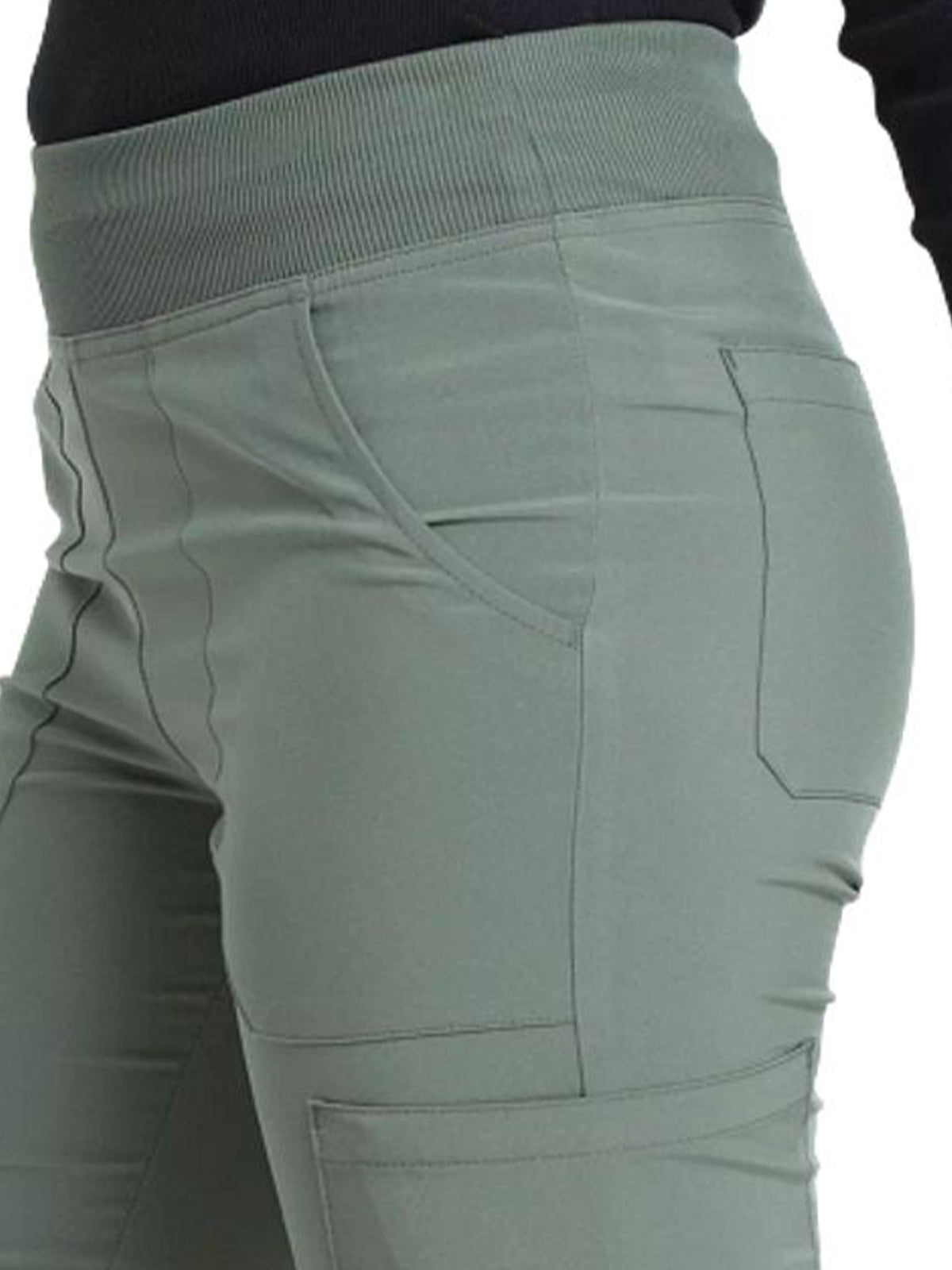 Women's Natural Rise Tapered Leg Pull-On Pant - DK005 - Olive