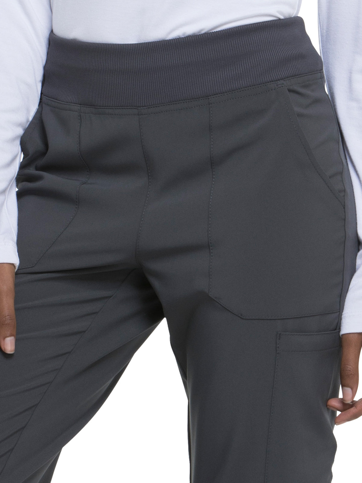 Women's Natural Rise Tapered Leg Pull-On Pant - DK005 - Pewter