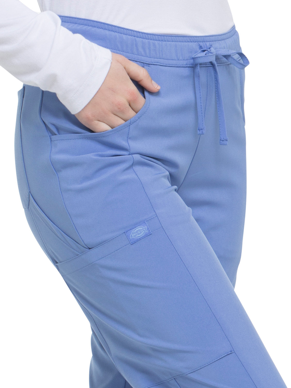 Women's Mid Rise Straight Leg Drawstring Pant - DK010 - Ciel
