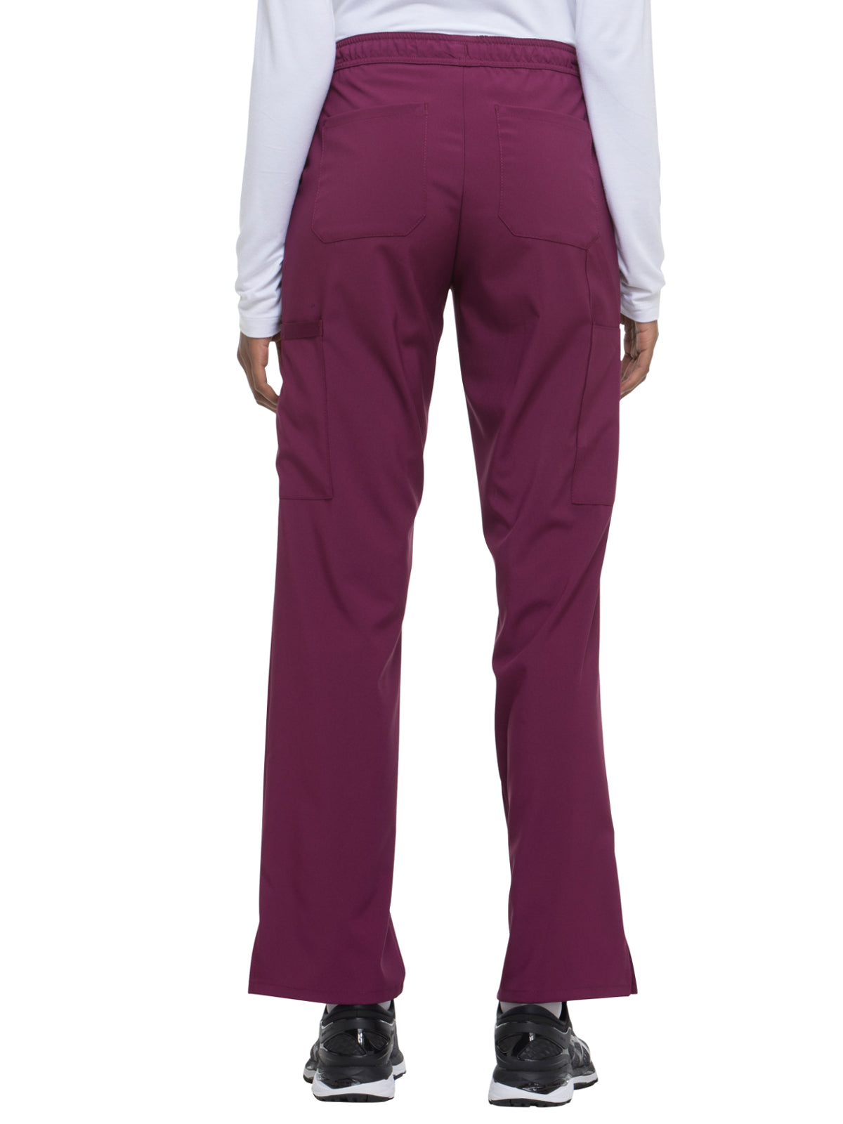 Women's Mid Rise Straight Leg Drawstring Pant - DK010 - Wine