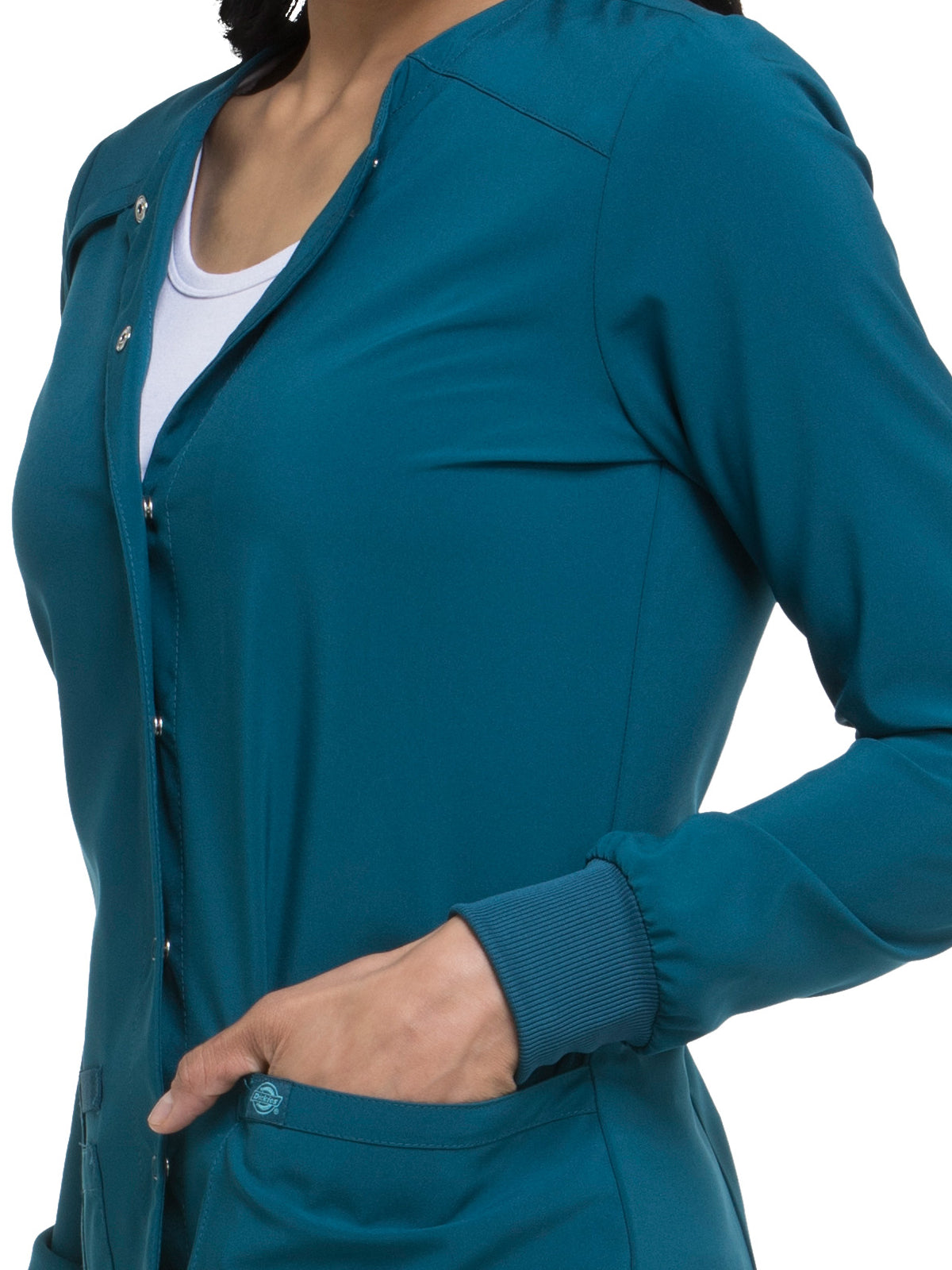 Women's 2-Pocket Snap Front Jacket - DK305 - Caribbean Blue