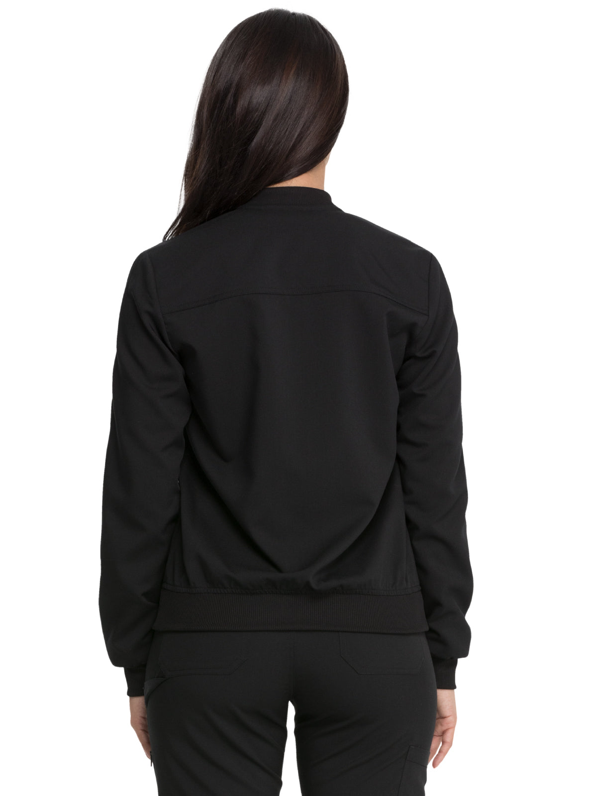 Women's 2-Pocket Zip Front Jacket - DK365 - Black