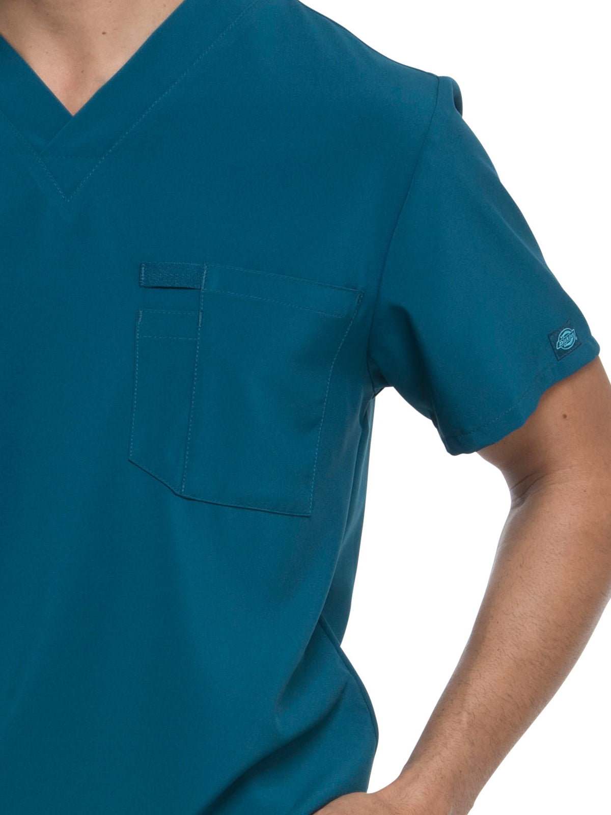 Men's 1-Pocket Tuckable V-Neck Top - DK635 - Caribbean Blue