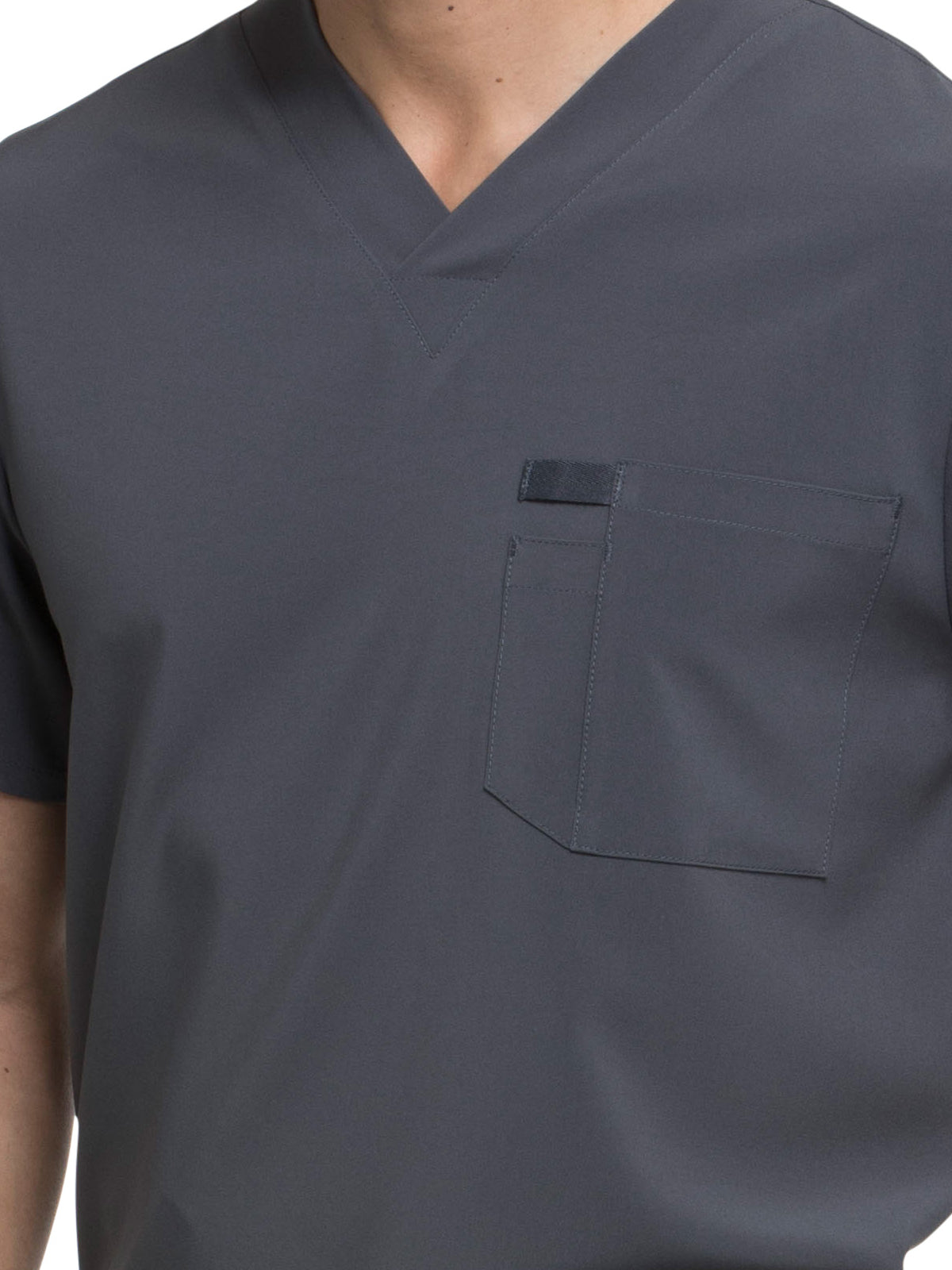Men's 1-Pocket Tuckable V-Neck Top - DK635 - Pewter