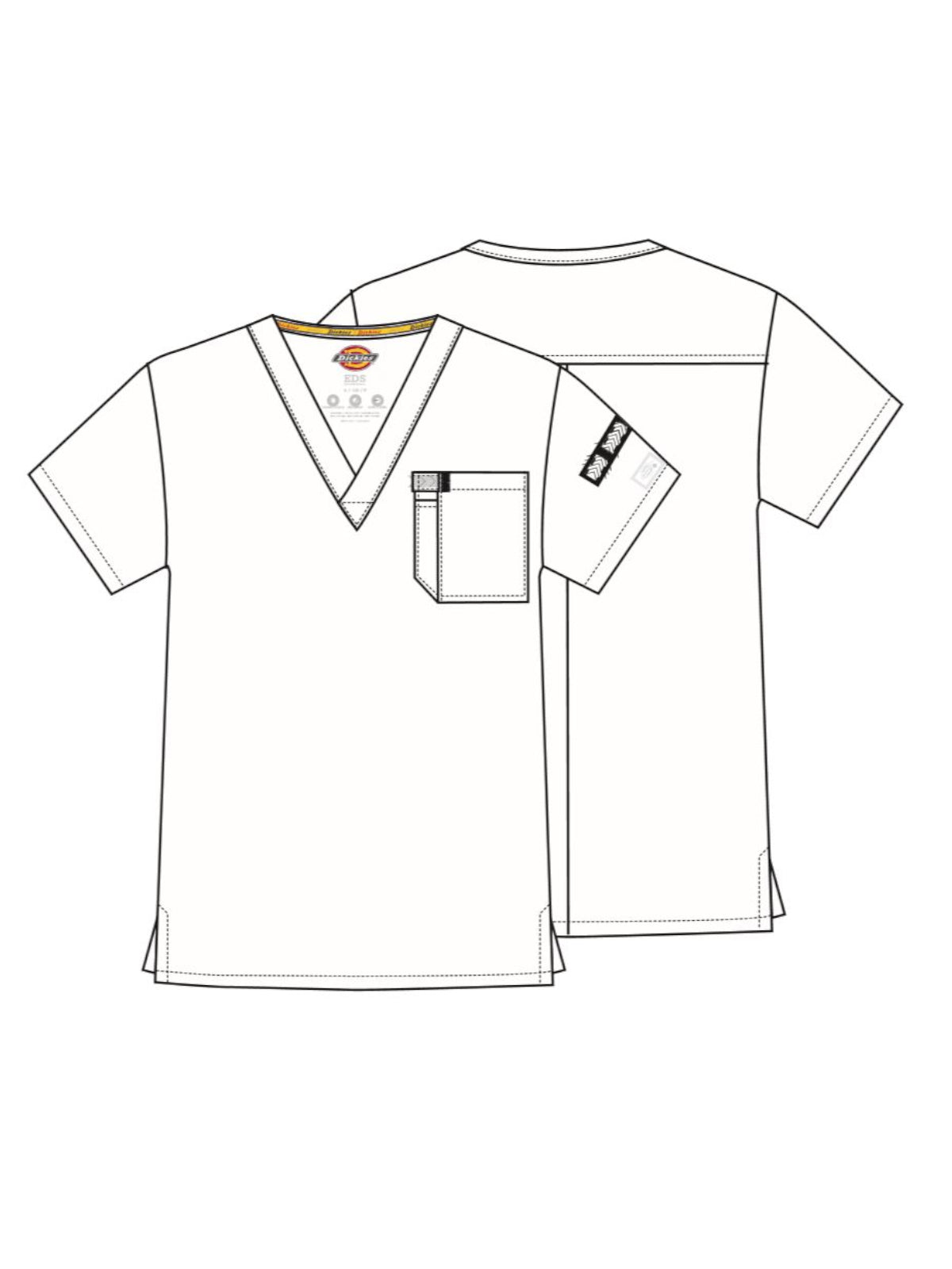 Men's 1-Pocket Tuckable V-Neck Top - DK635 - White