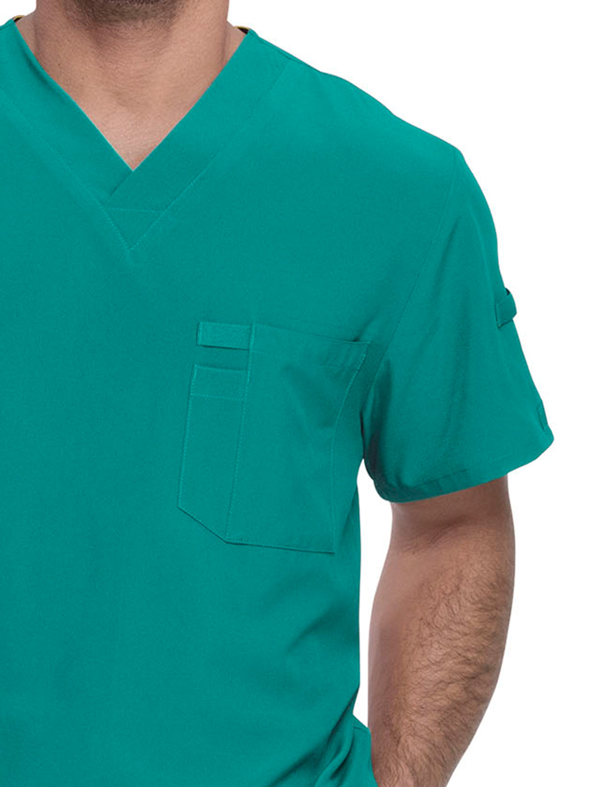 Men's 1-Pocket Tuckable V-Neck Top - DK635 - Teal Blue