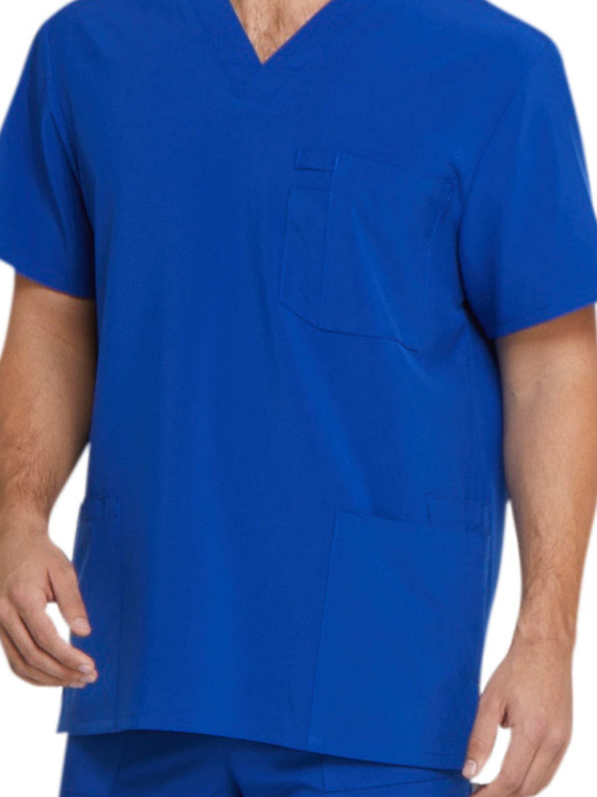 Men's Four-Pocket V-Neck Top - DK645 - Galaxy Blue