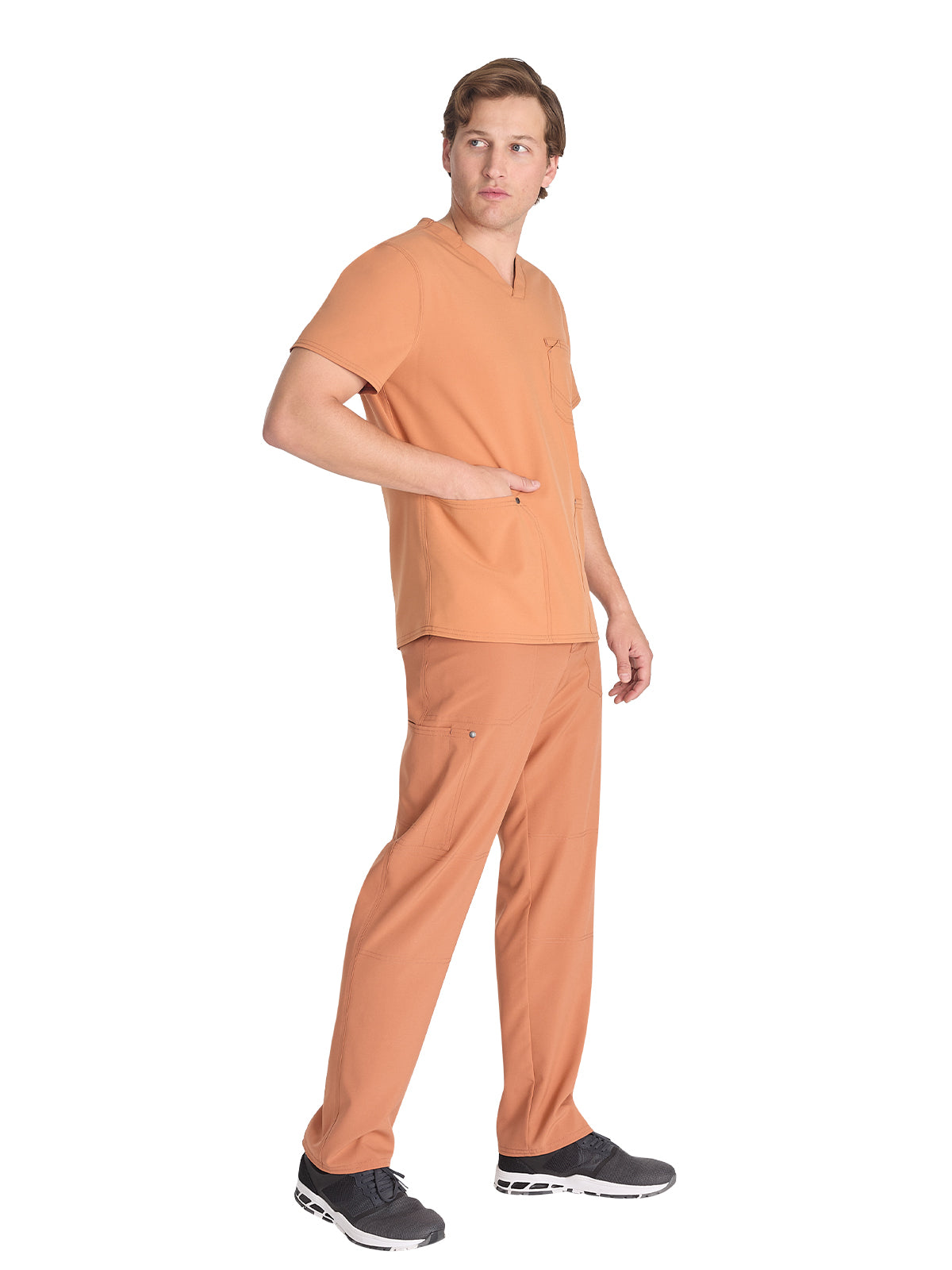 Men's 3-Pocket V-Neck Top - DK677 - Ginger Glow