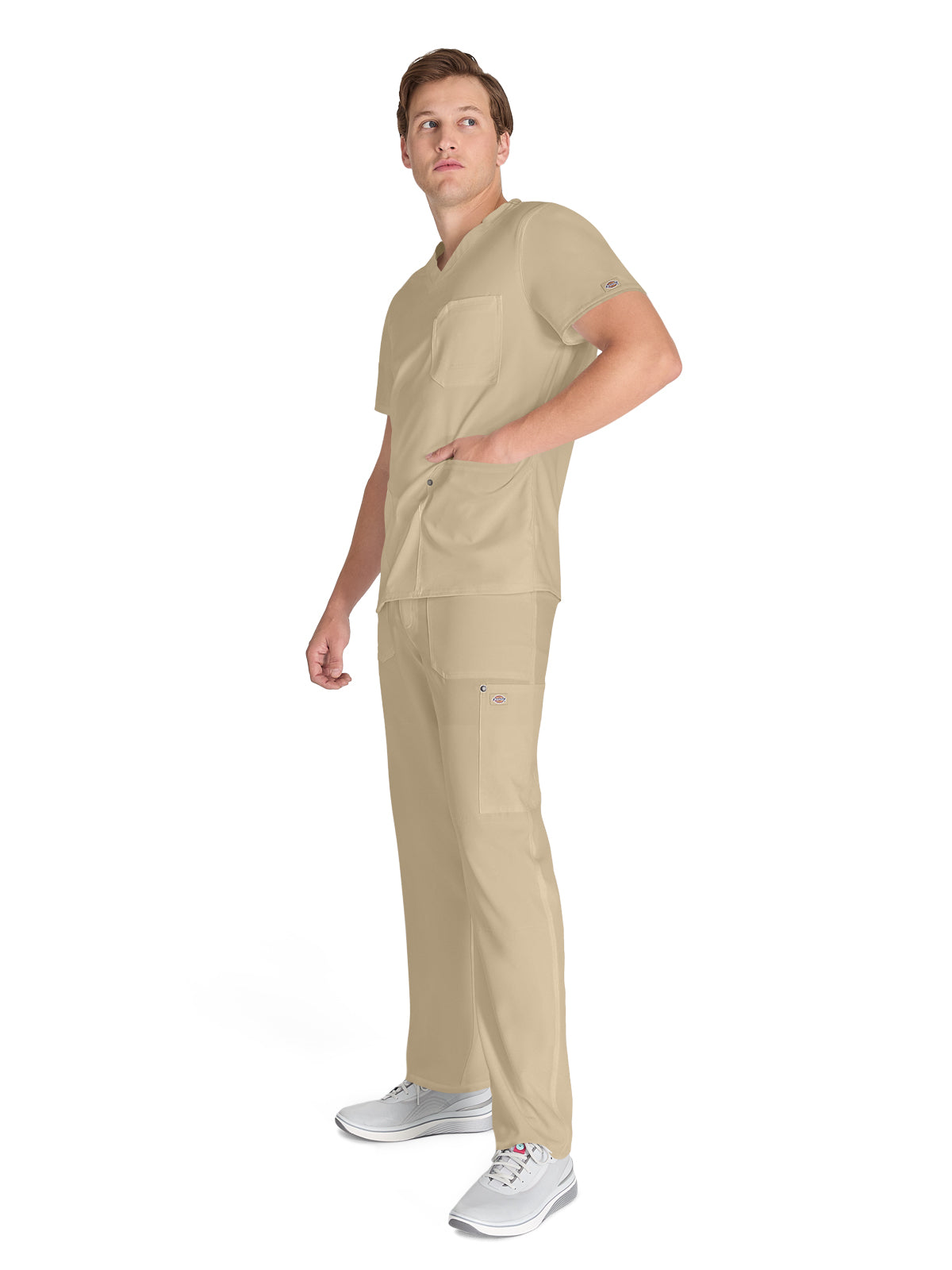 Men's 3-Pocket V-Neck Top - DK677 - Khaki