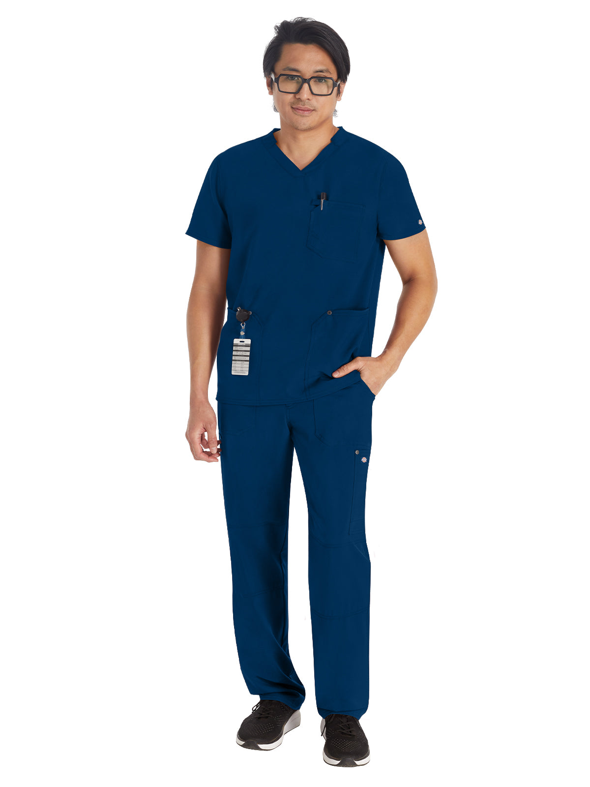 Men's 3-Pocket V-Neck Top - DK677 - Navy