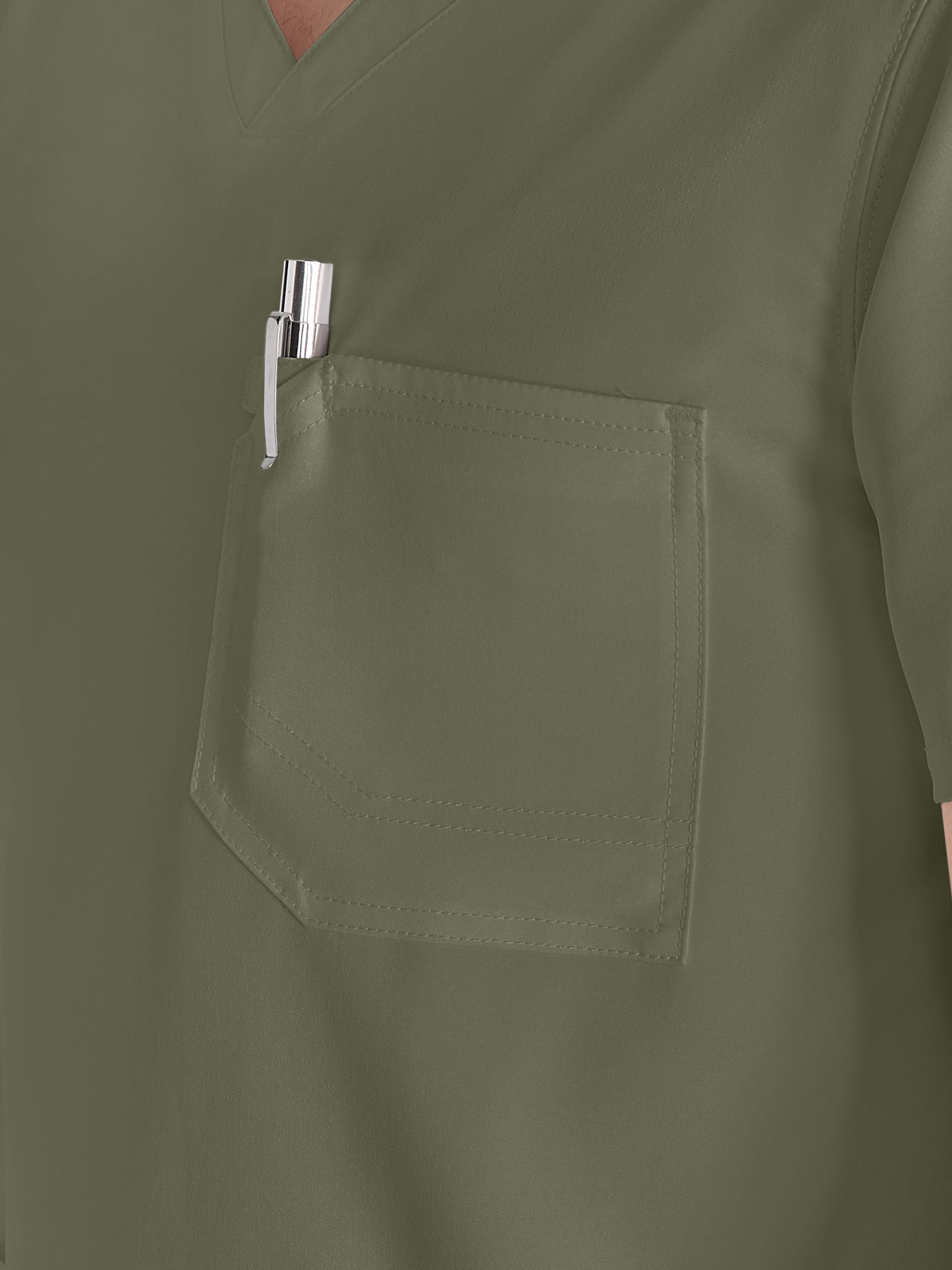 Men's 3-Pocket V-Neck Top - DK677 - Olive