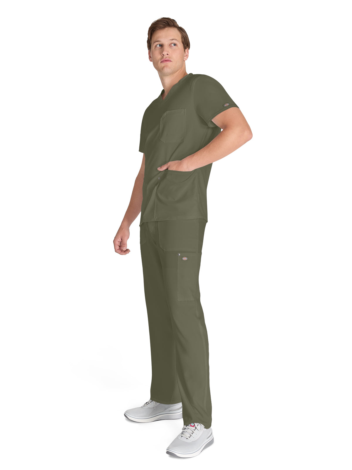 Men's 3-Pocket V-Neck Top - DK677 - Olive