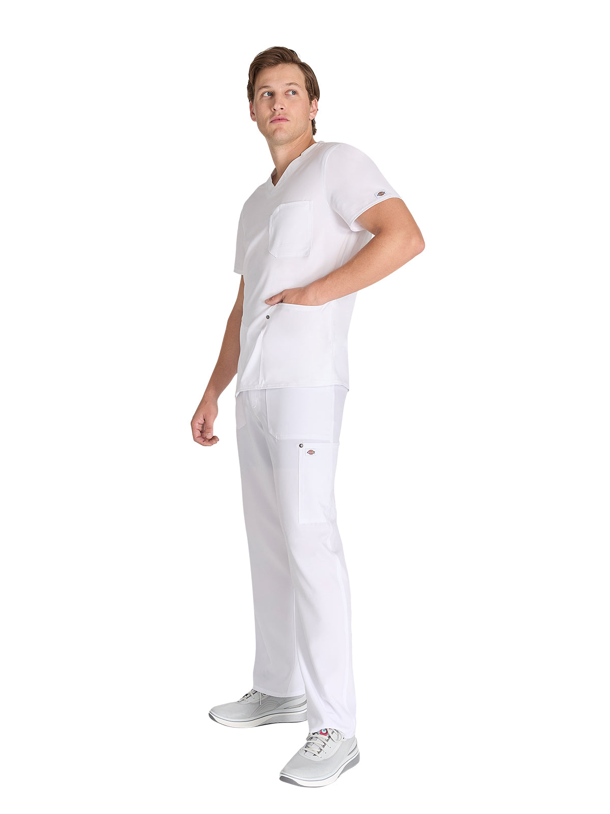 Men's 3-Pocket V-Neck Top - DK677 - White