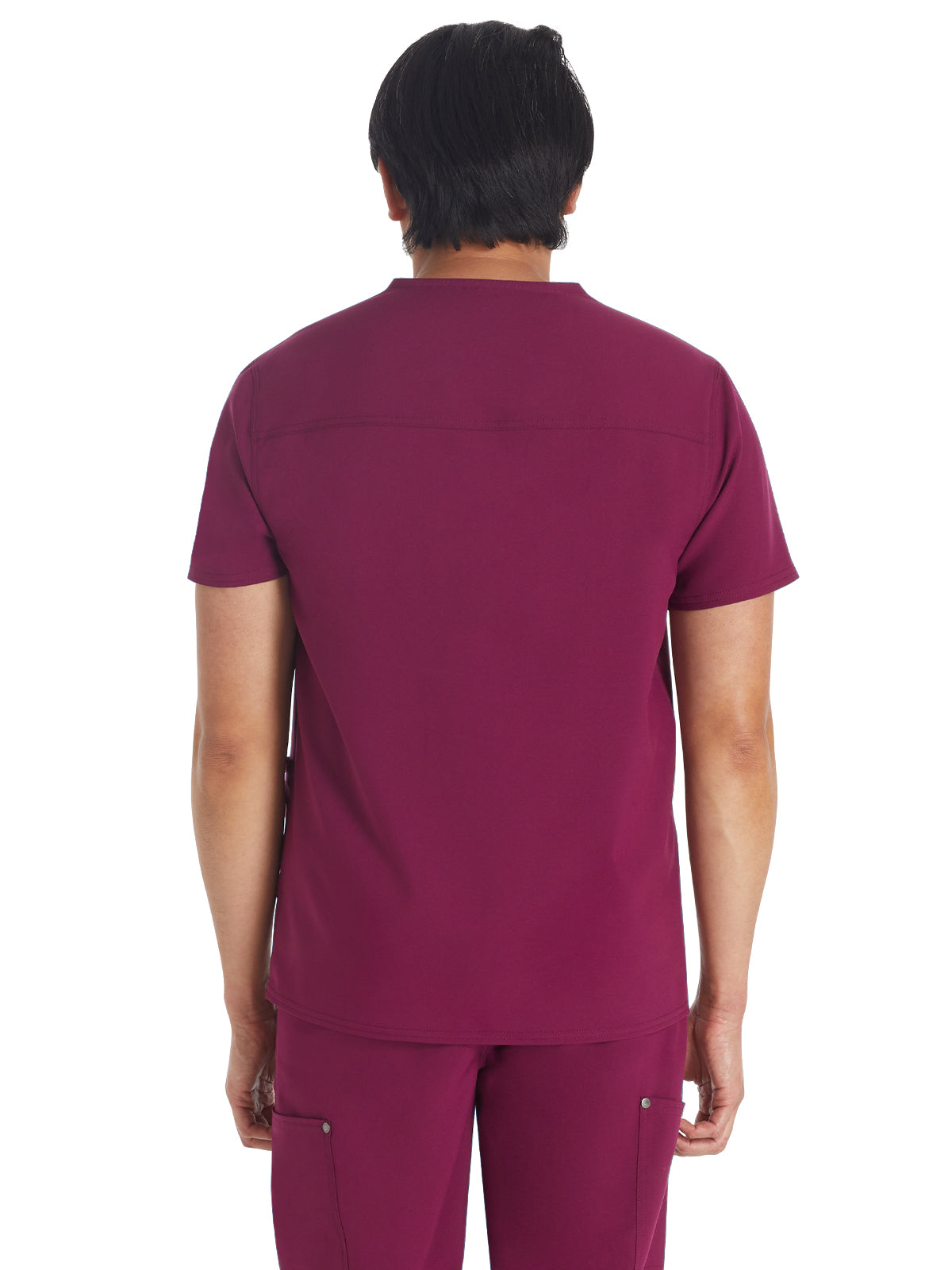 Men's 3-Pocket V-Neck Top - DK677 - Wine