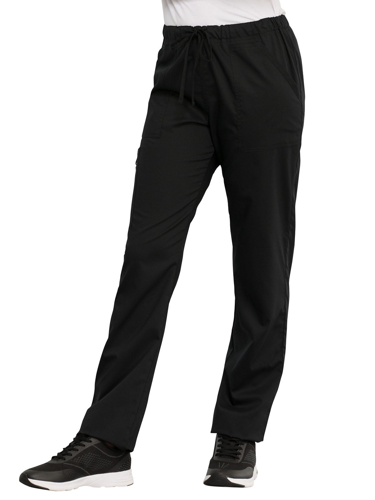 Unisex 4-Pocket Tapered Leg Drawstring Pant - WW020 - Black