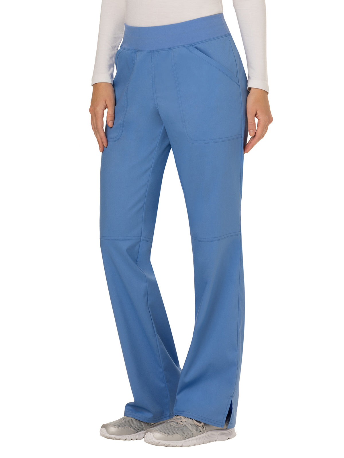Women's 4-Pocket Mid Rise Straight Leg Pull-on Pant - WW110 - Ciel Blue