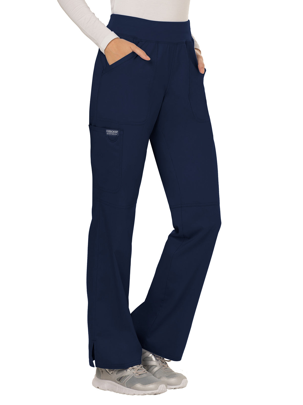 Women's 4-Pocket Mid Rise Straight Leg Pull-on Pant - WW110 - Navy