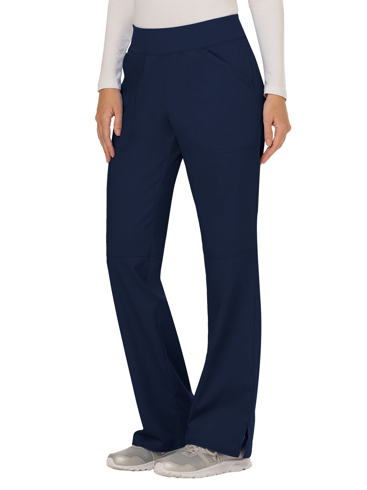 Women's 4-Pocket Mid Rise Straight Leg Pull-on Pant - WW110 - Navy