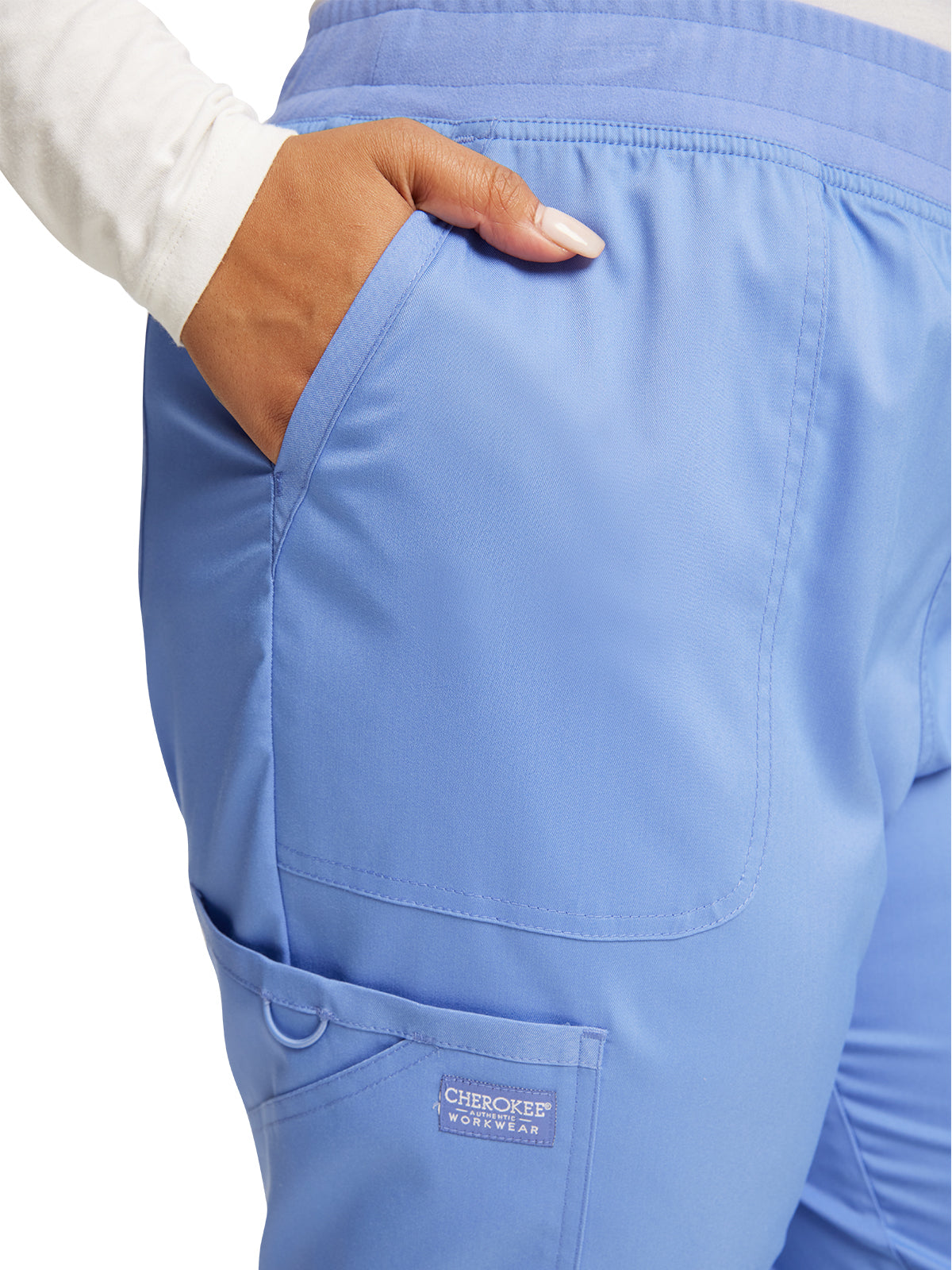 Women's 5-Pocket Mid Rise Jogger Pant - WW115 - Ciel Blue