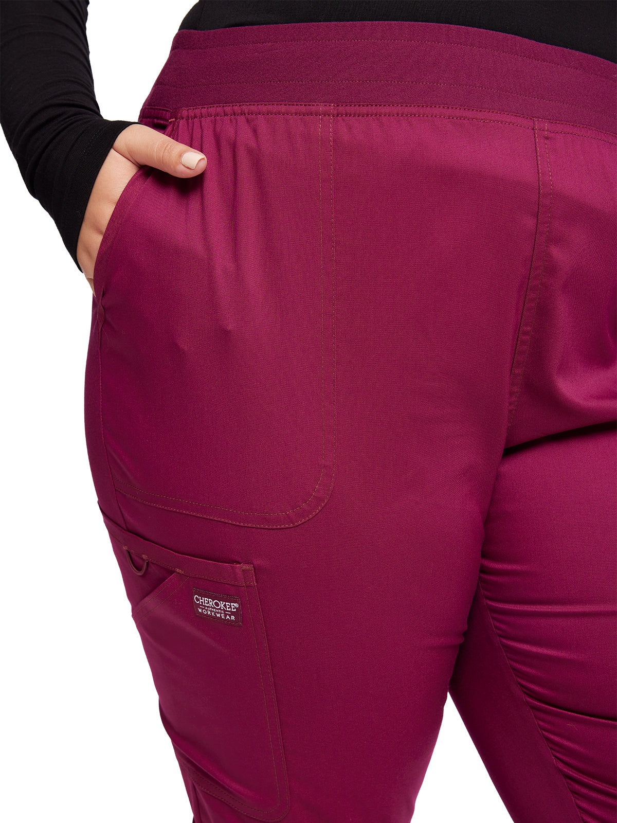 Women's 5-Pocket Mid Rise Jogger Pant - WW115 - Wine