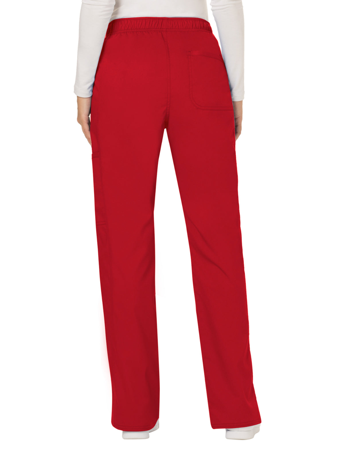 Women's 5-Pocket Mid Rise Drawstring Pant - WW120 - Red