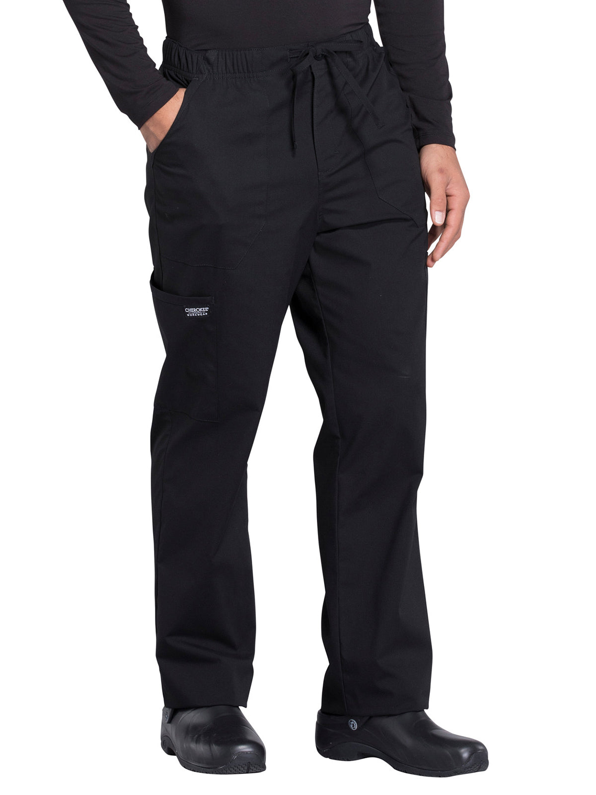 Men's Tapered Leg Fly Front Cargo Pant - WW190 - Black