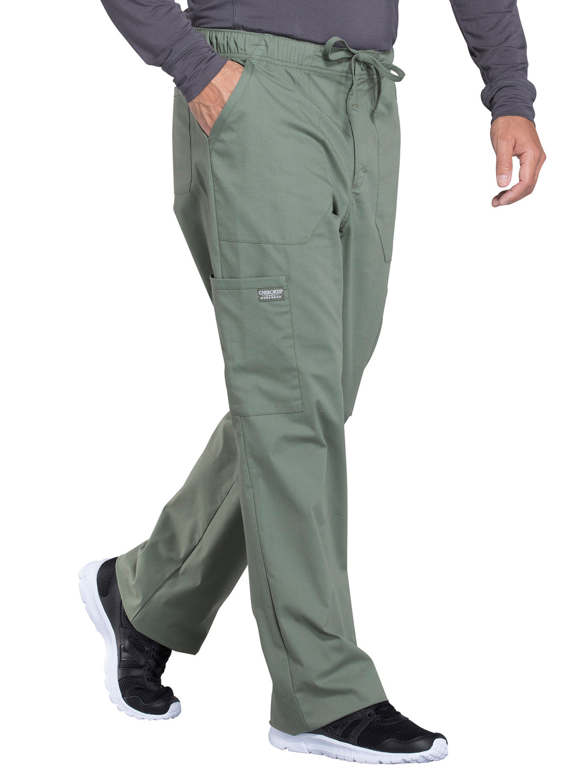 Men's Tapered Leg Fly Front Cargo Pant - WW190 - Olive